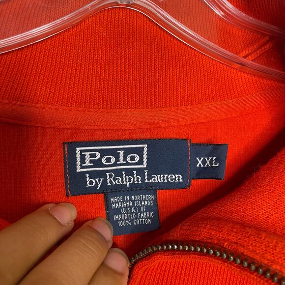 Polo by Ralph Lauren Mens Sweater Size XXL Orange 1/2 Zip Up Pullover Knit - Picture 3 of 16